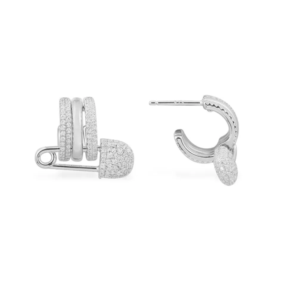 APM Monaco 3-Hoop Earrings With Safety Pins- Earrings