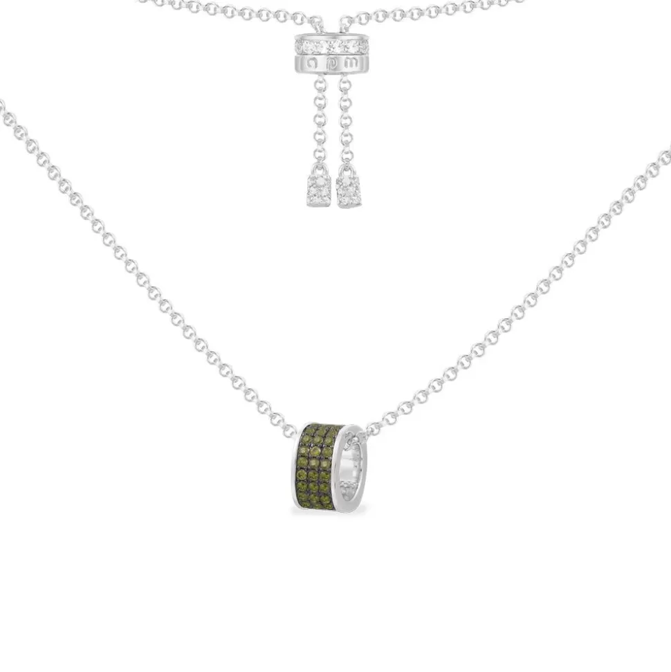 APM Monaco Adjustable Necklace With Khaki Ring Pendant- Necklaces