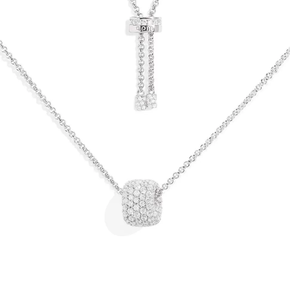 APM Monaco Adjustable Necklace With Pave Ring- Necklaces