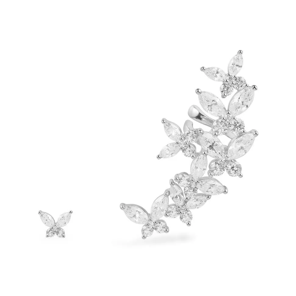 APM Monaco Asymmetric Butterfly Stud And Ear Cuff- Earrings