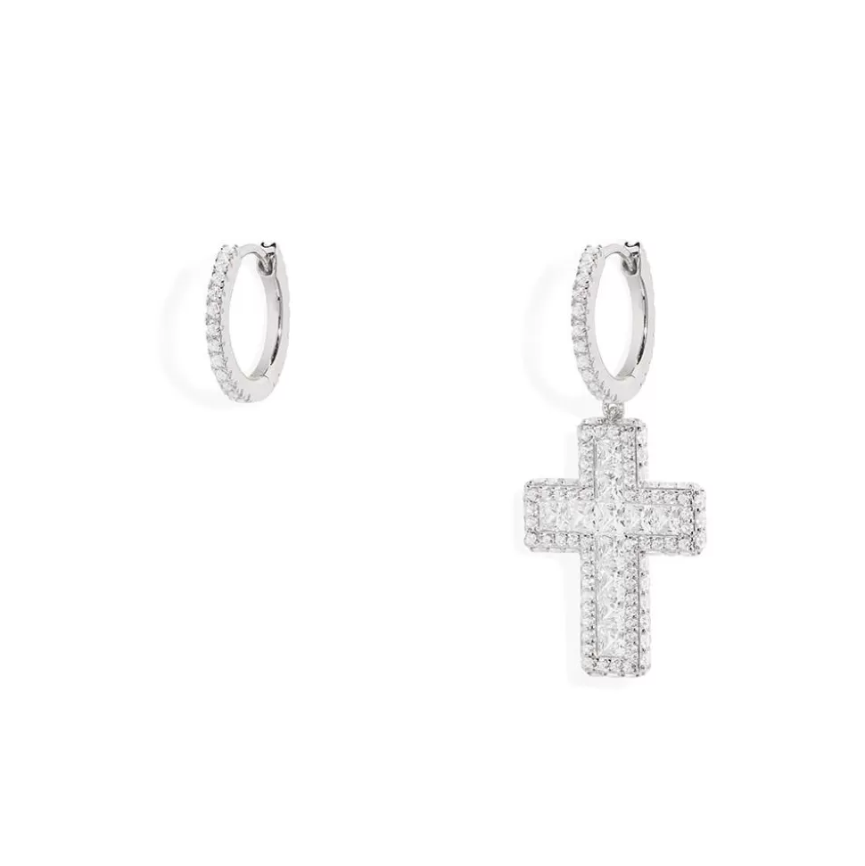 APM Monaco Asymmetric Cross Earrings- Earrings