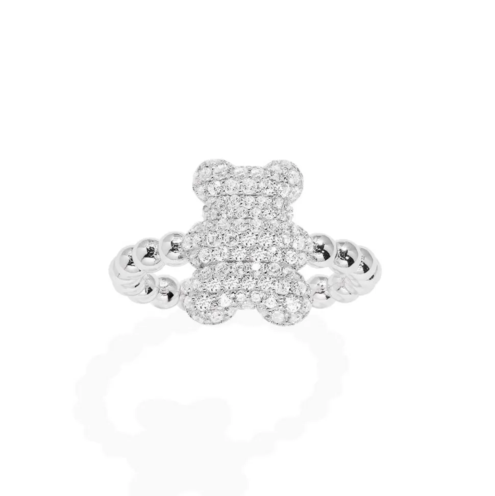 APM Monaco Baby Snow Yummy Bear Ring With Beads- Rings