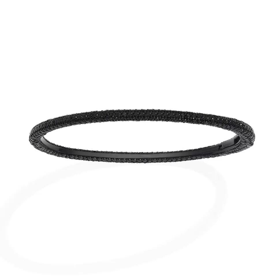 APM Monaco Black Pave Bangle- Bracelets