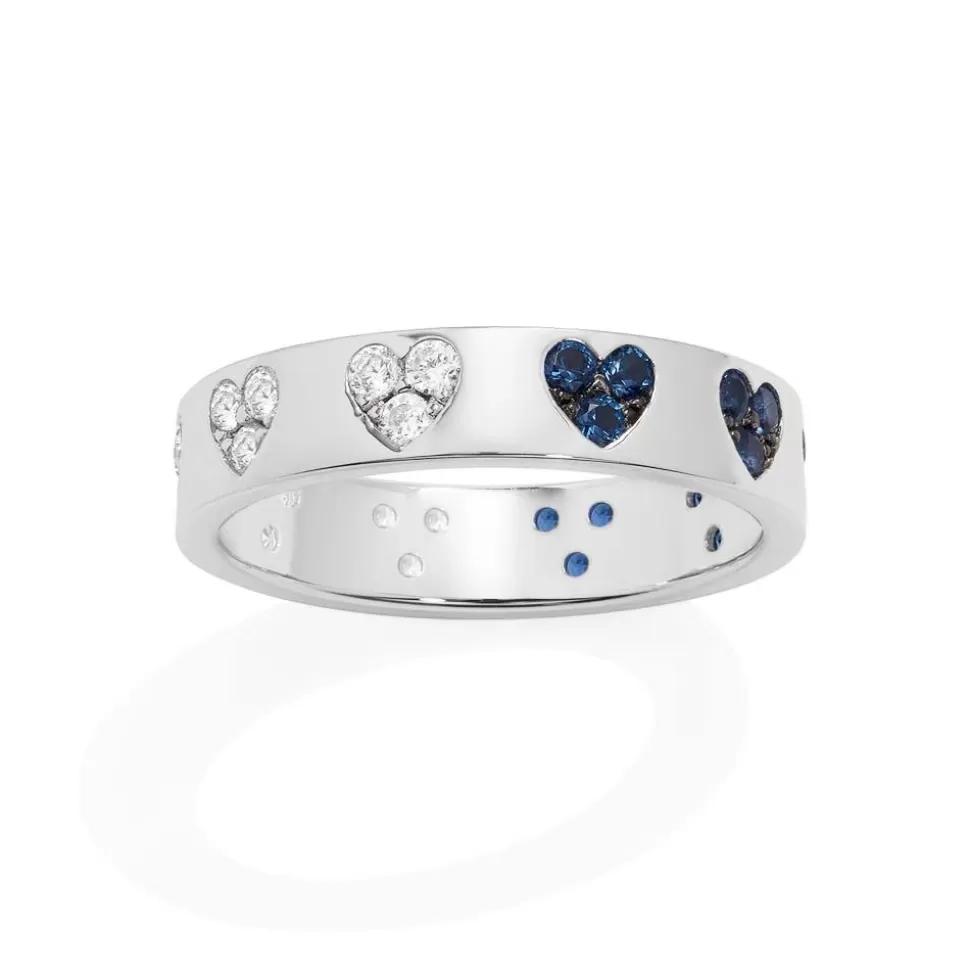 APM Monaco Blue & White Heart Ring- Rings