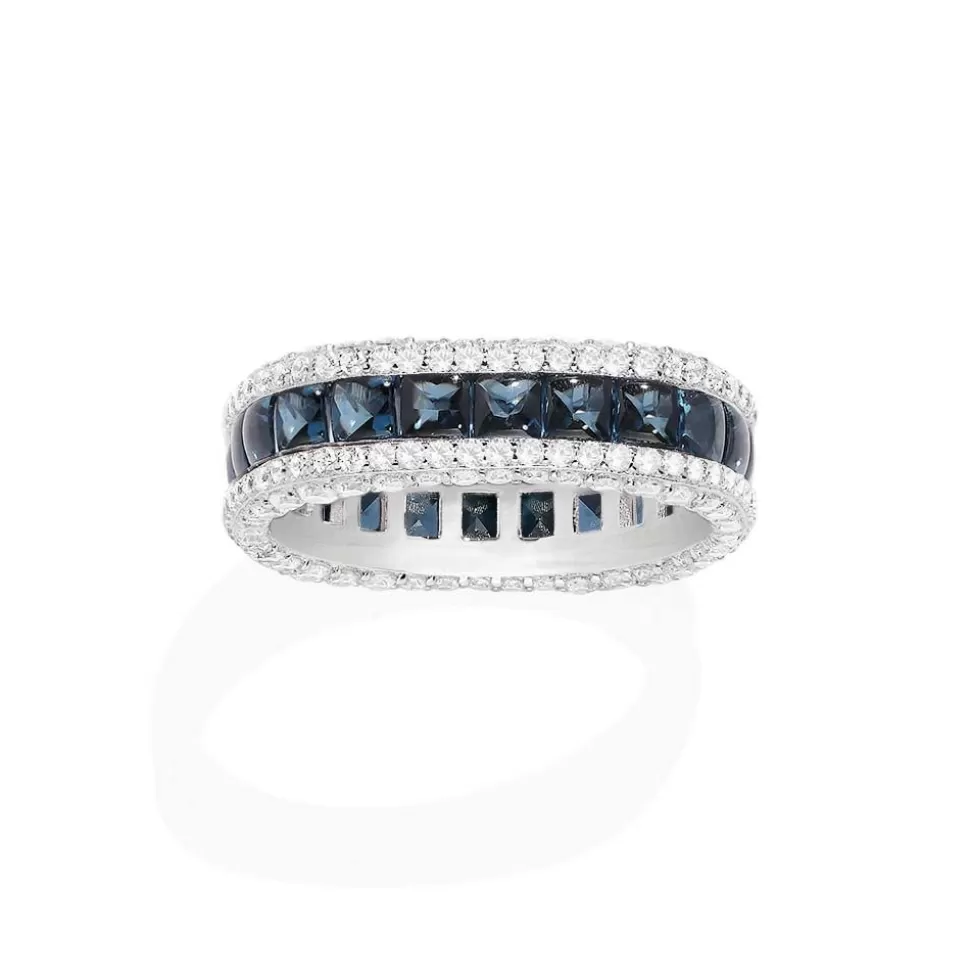 APM Monaco Blue Pave Ring- Rings