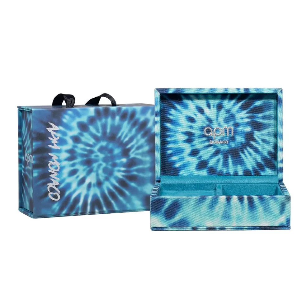 APM Monaco Blue Tie-Dye Jewelry Box- Accessories