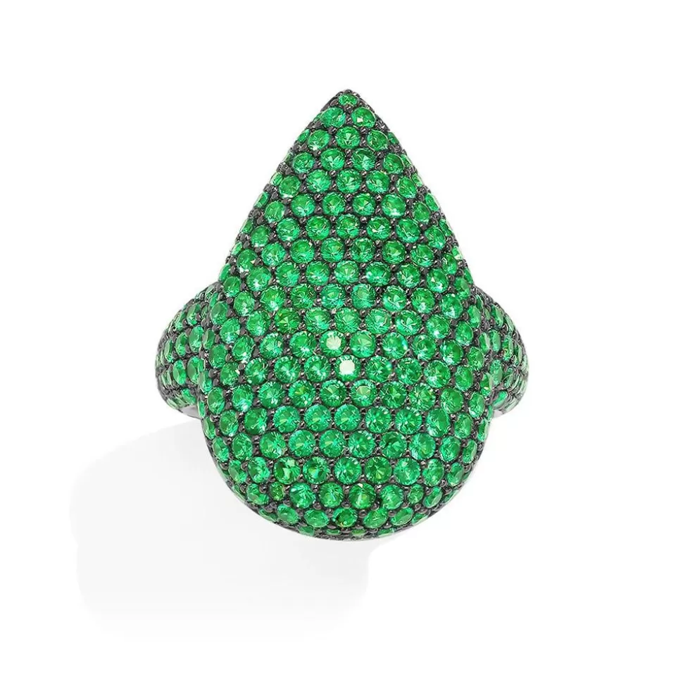 APM Monaco Bold Green Drop Ring- Rings