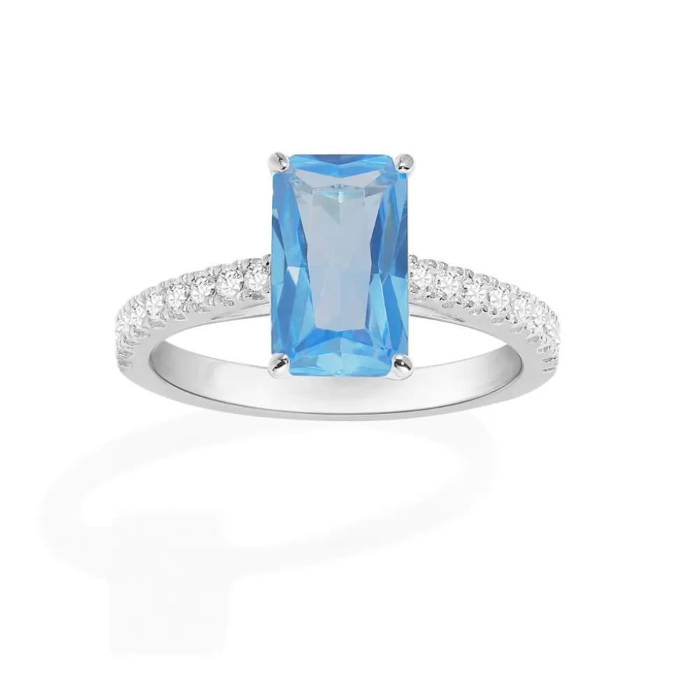 APM Monaco Eclat Lagoon Blue Pave Ring- Rings