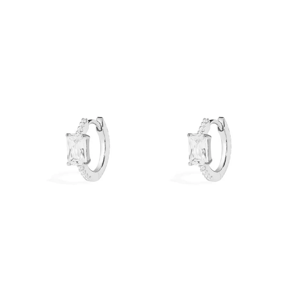 APM Monaco Eclat Pave Hoop Earrings- Earrings