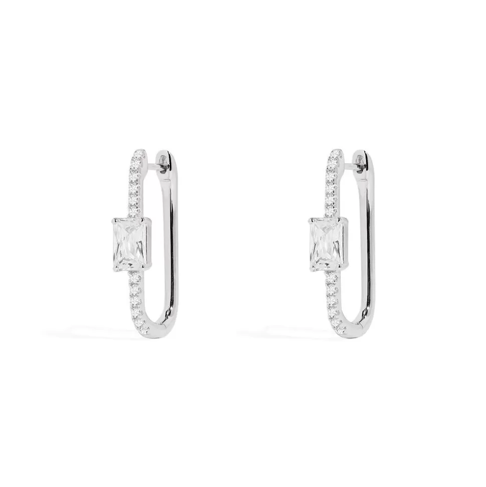 APM Monaco Eclat Pave Hoop Earrings- Earrings