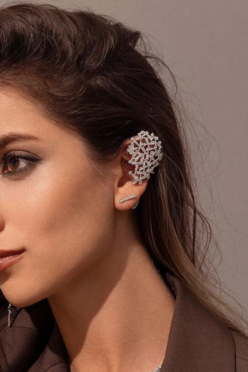 APM Monaco Festival Ear Cuff And Studs With Chain- Earrings