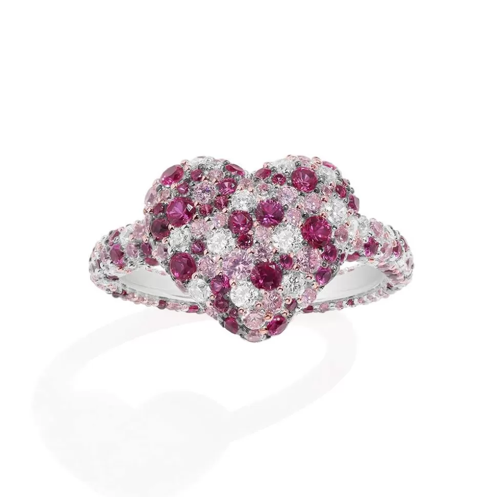 APM Monaco Fuchsia Heart Ring- Rings