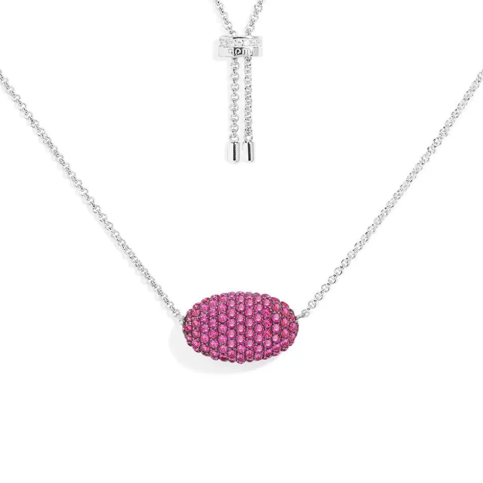 APM Monaco Fuchsia Oval Adjustable Necklace- Necklaces