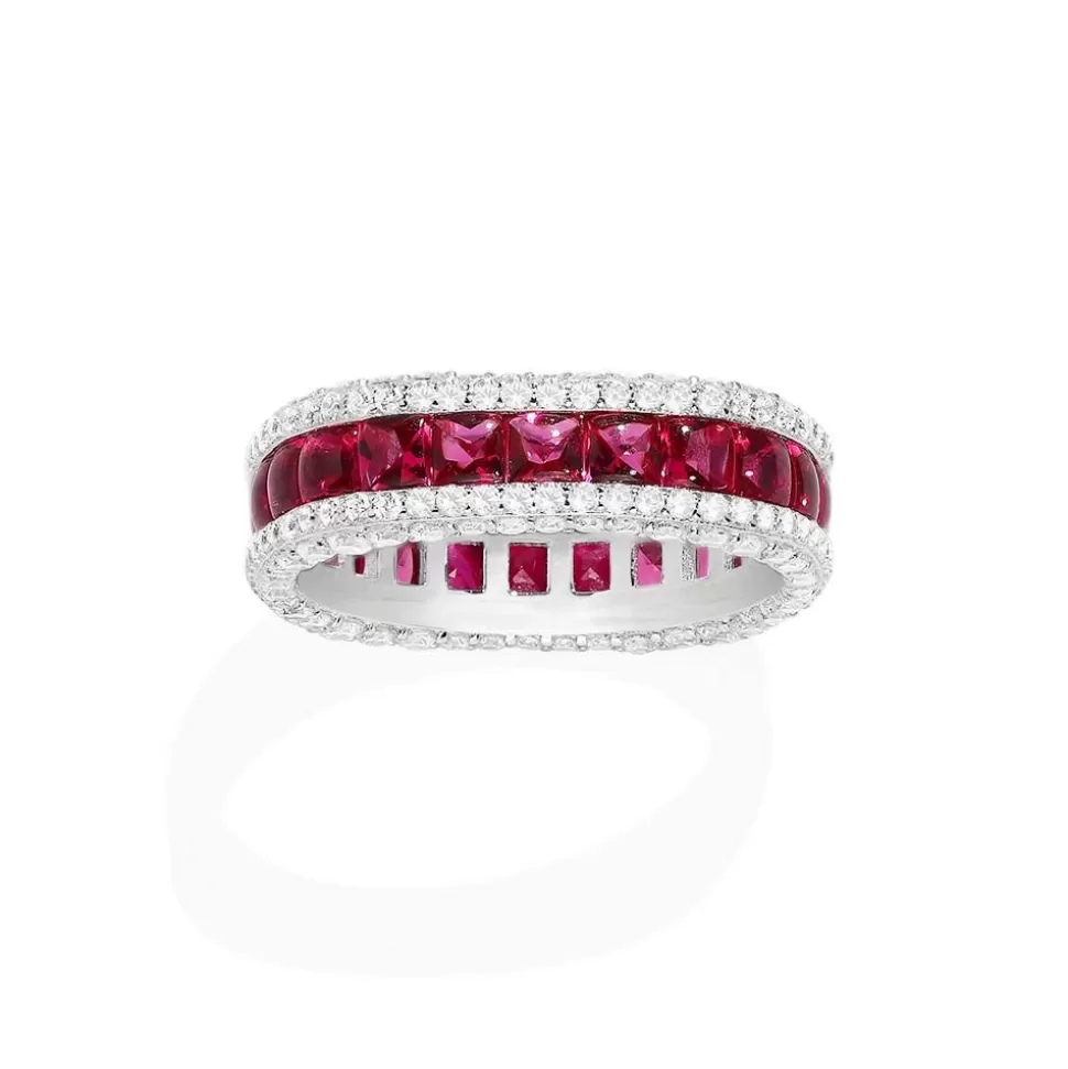 APM Monaco Fuchsia Pave Ring- Rings