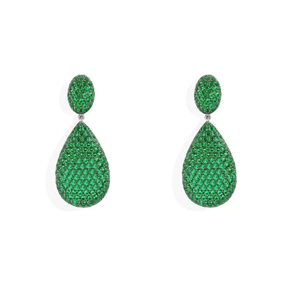 APM Monaco Green Drop Earrings- Earrings