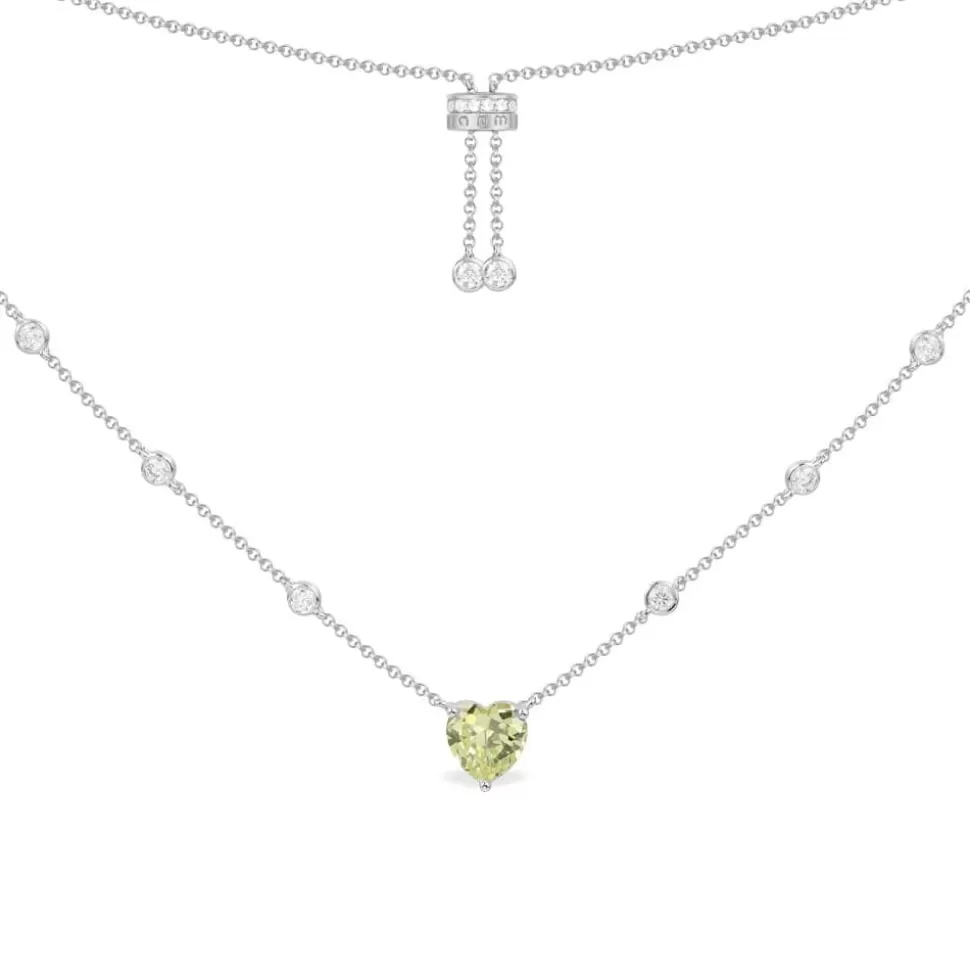 APM Monaco Green Heart Adjustable Necklace- Necklaces