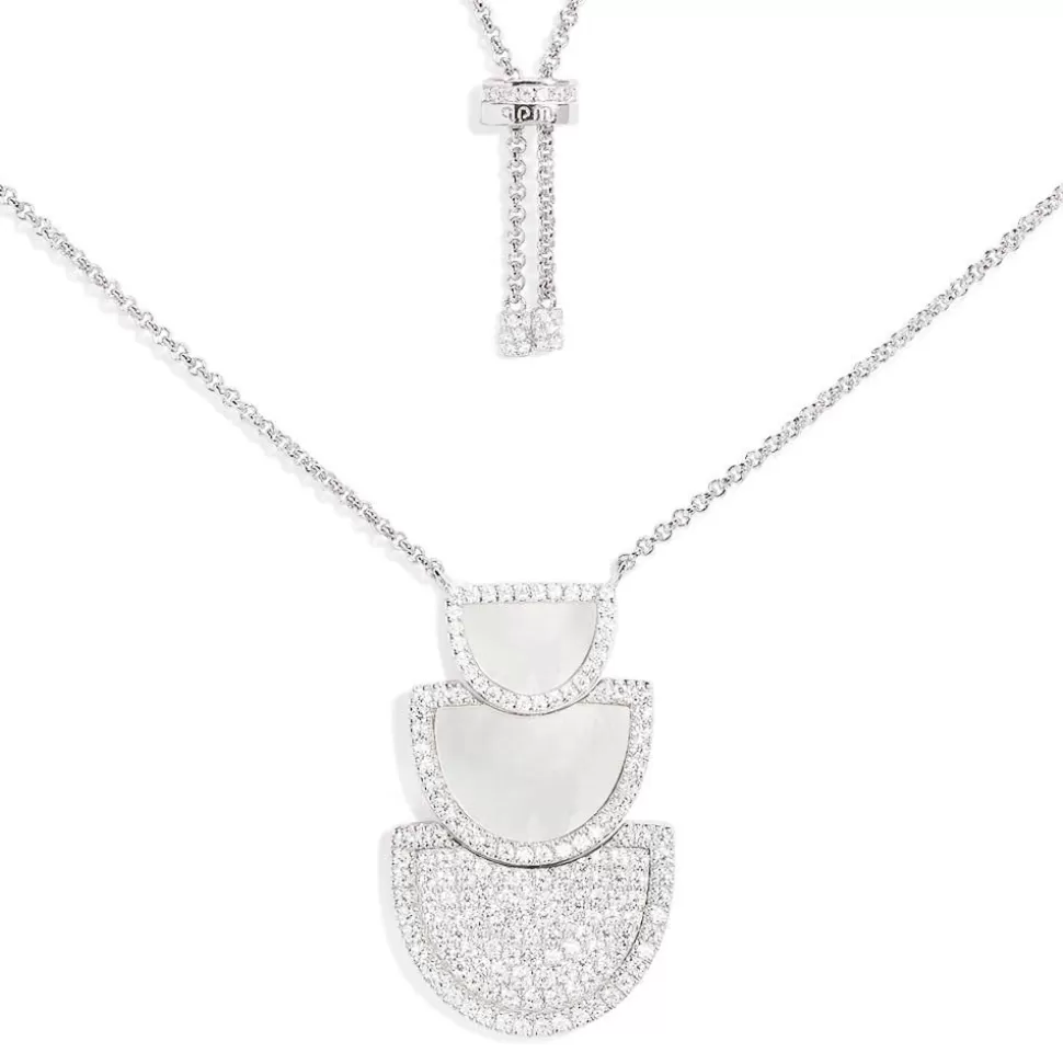 APM Monaco Half Moon Adjustable Necklace With Nacre- Necklaces