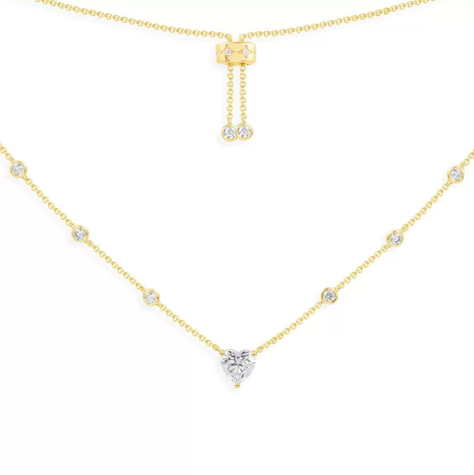 APM Monaco Heart Adjustable Necklace- Necklaces