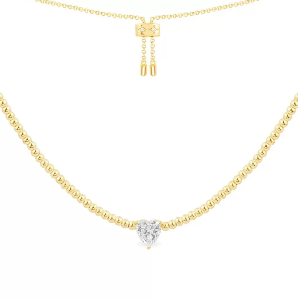 APM Monaco Heart Adjustable Necklace- Necklaces