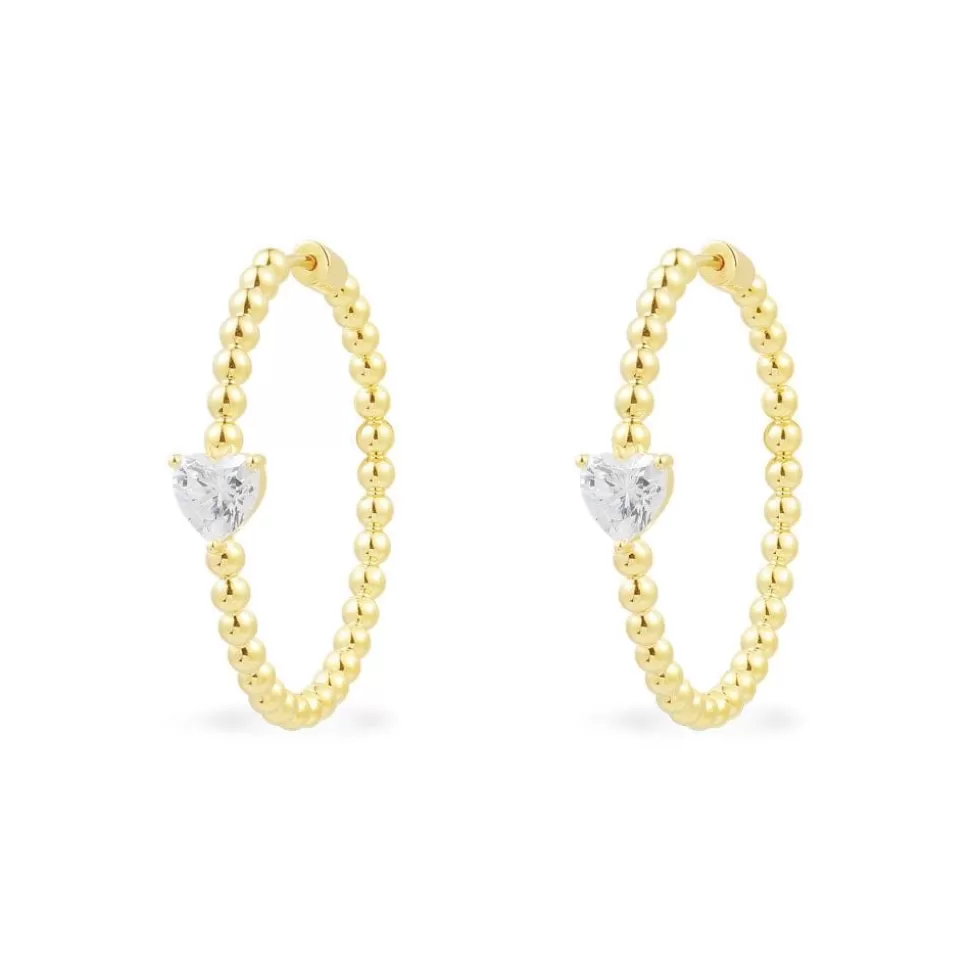 APM Monaco Heart Hoop Earrings- Earrings