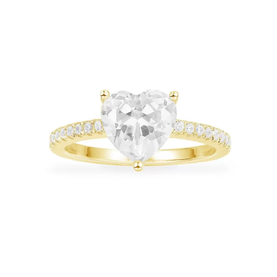 APM Monaco Heart Pave Ring- Rings