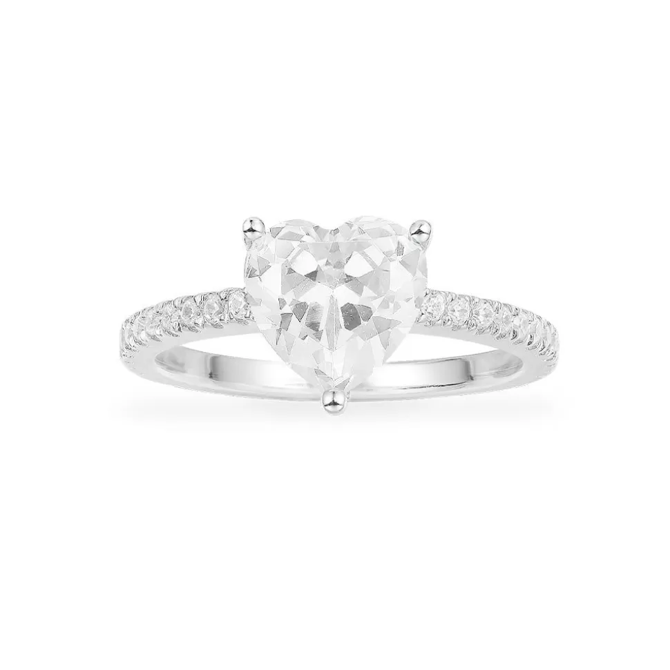 APM Monaco Heart Pave Ring- Rings