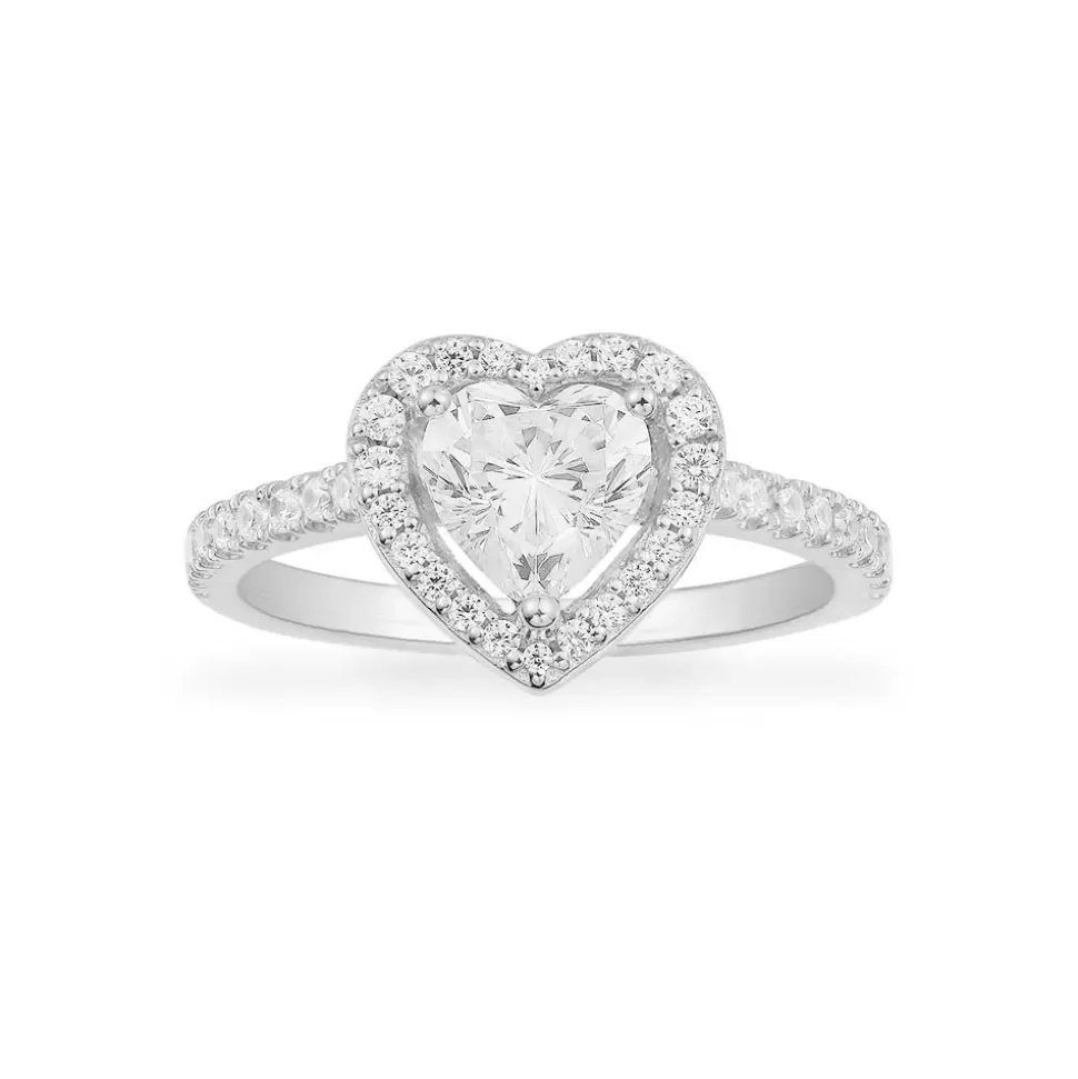 APM Monaco Heart Pave Ring- Rings