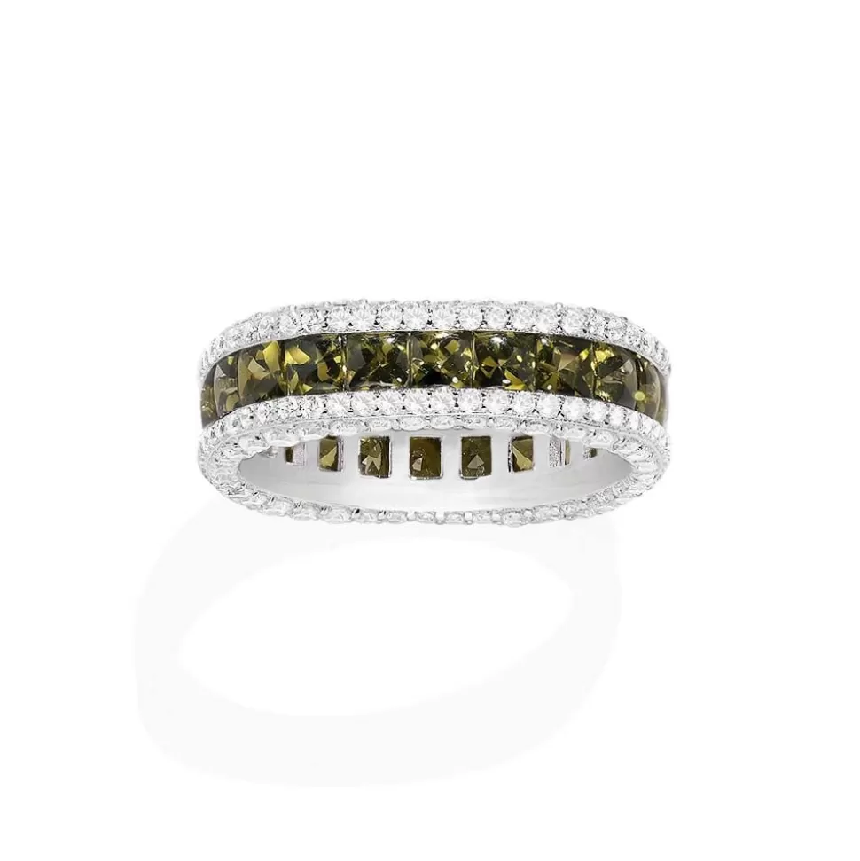 APM Monaco Khaki Pave Ring- Rings