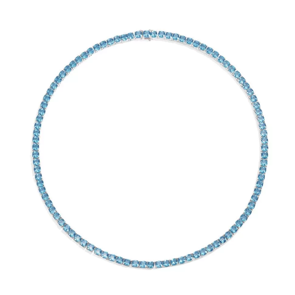 APM Monaco Lagoon Blue Square Choker- Necklaces