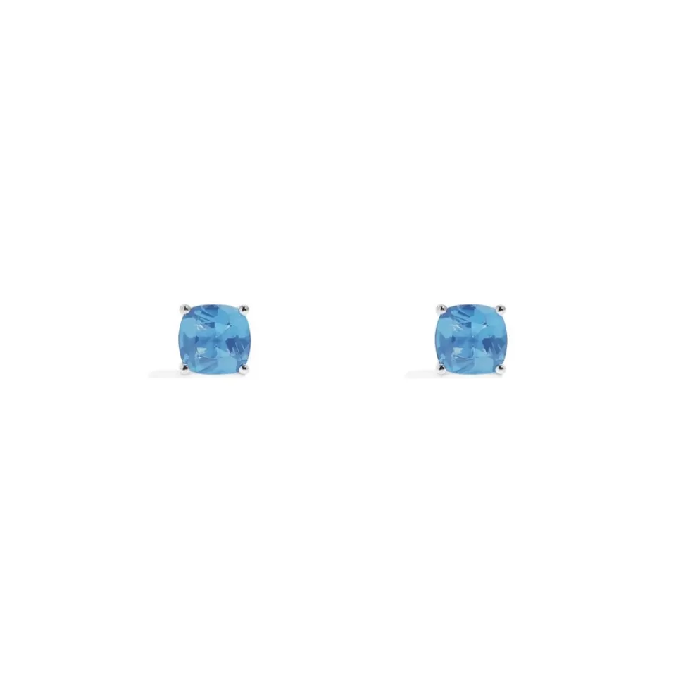 APM Monaco Lagoon Blue Square Stud Earrings- Earrings