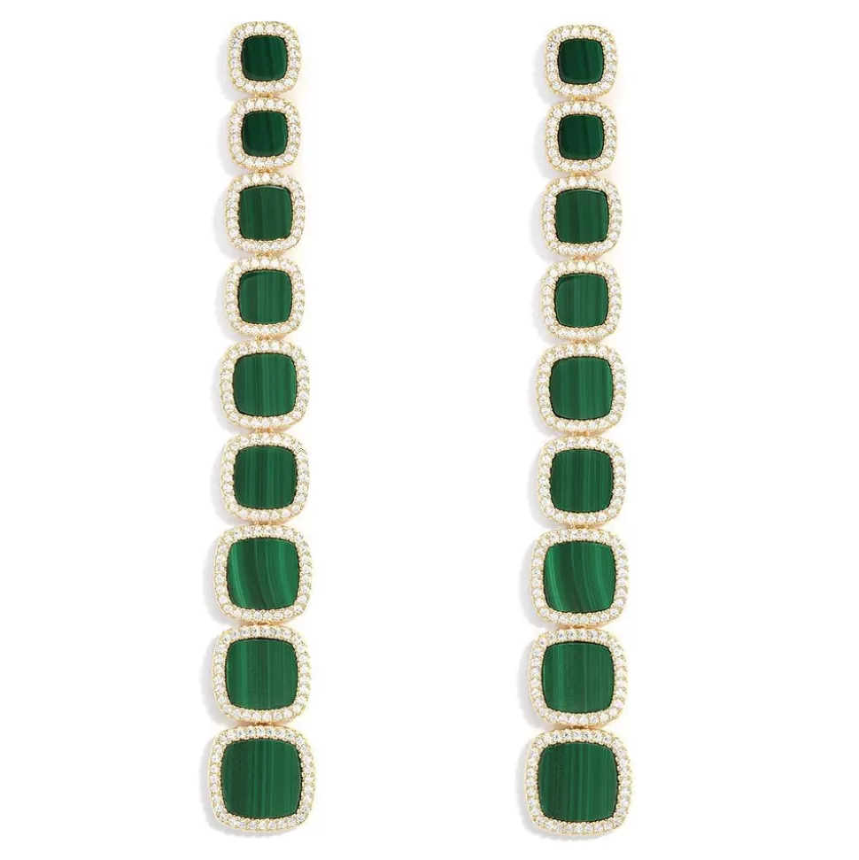 APM Monaco Long Malachite Earrings- Earrings