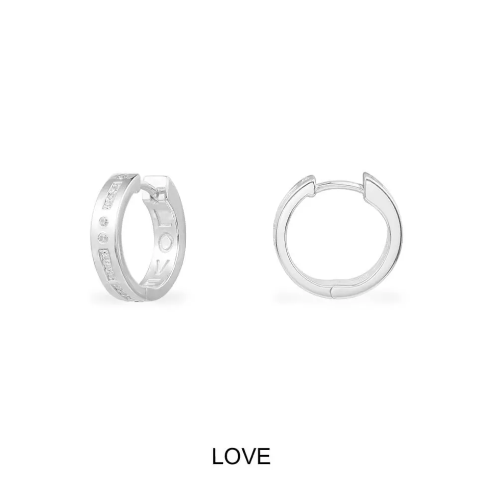 APM Monaco Love Morse Code Hoop Earrings- Earrings