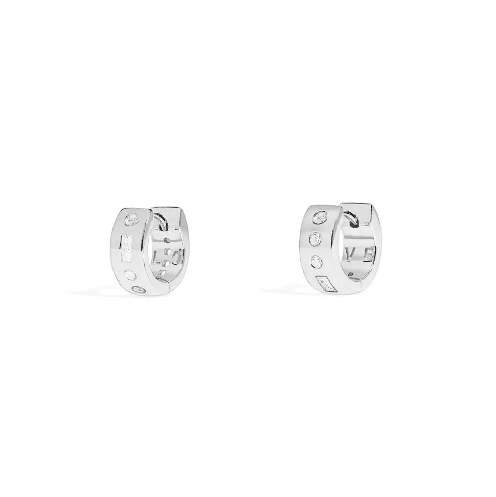 APM Monaco Love Morse Code Huggie Earrings- Earrings