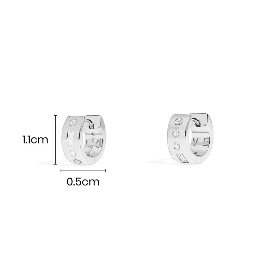 APM Monaco Love Morse Code Huggie Earrings- Earrings