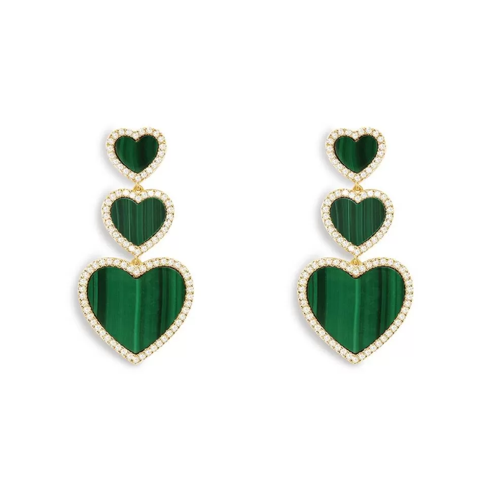 APM Monaco Malachite Heart Earrings- Earrings