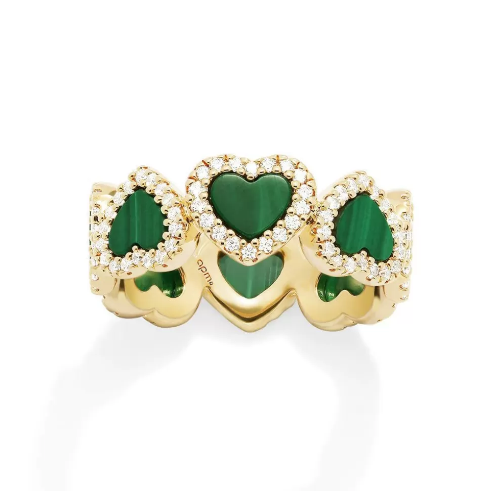 APM Monaco Malachite Heart Ring- Rings