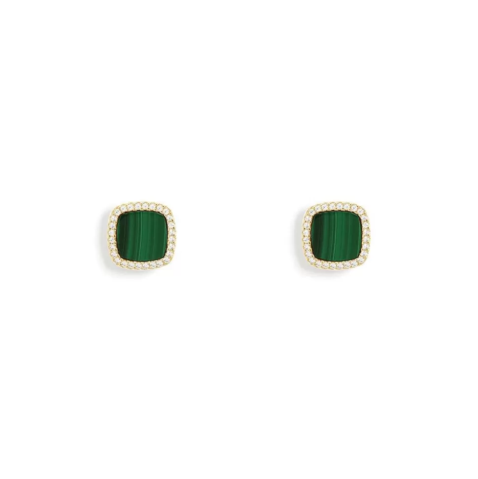 APM Monaco Malachite Stud Earrings- Earrings