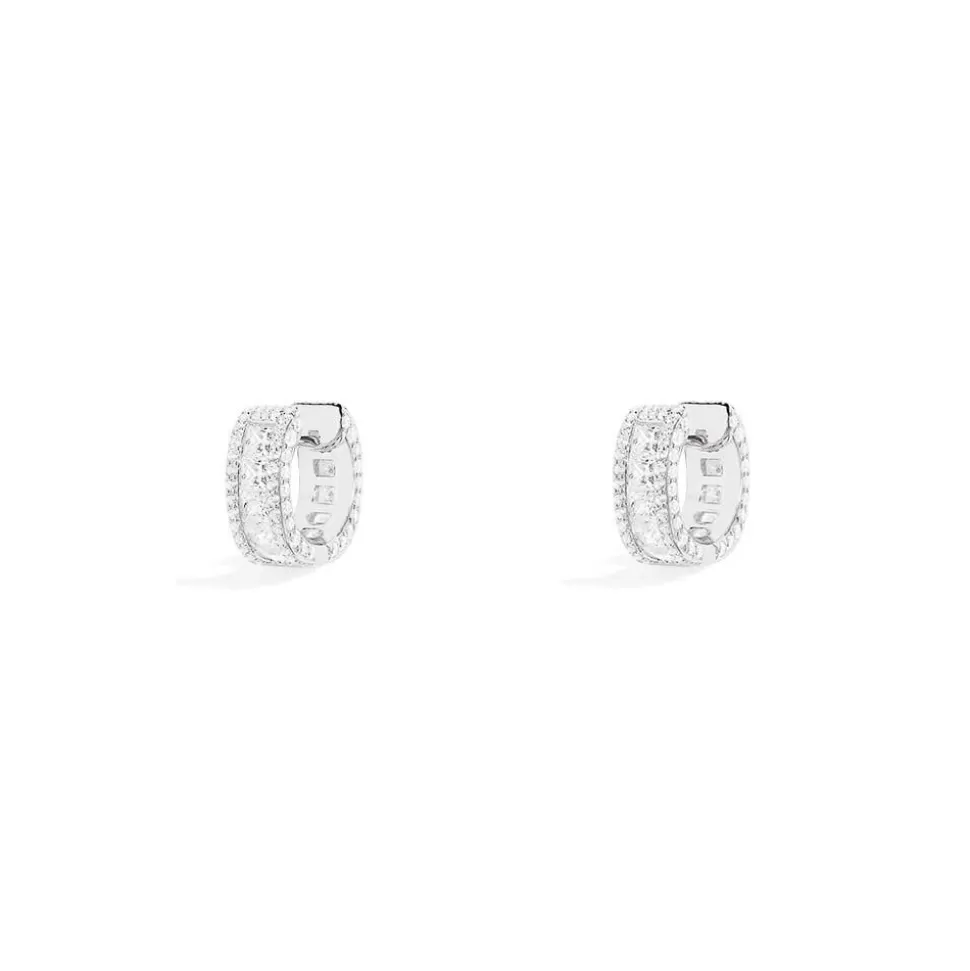 APM Monaco Mini Pave Hoop Earrings- Earrings