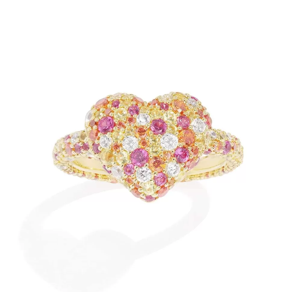 APM Monaco Multicolor Heart Ring- Rings