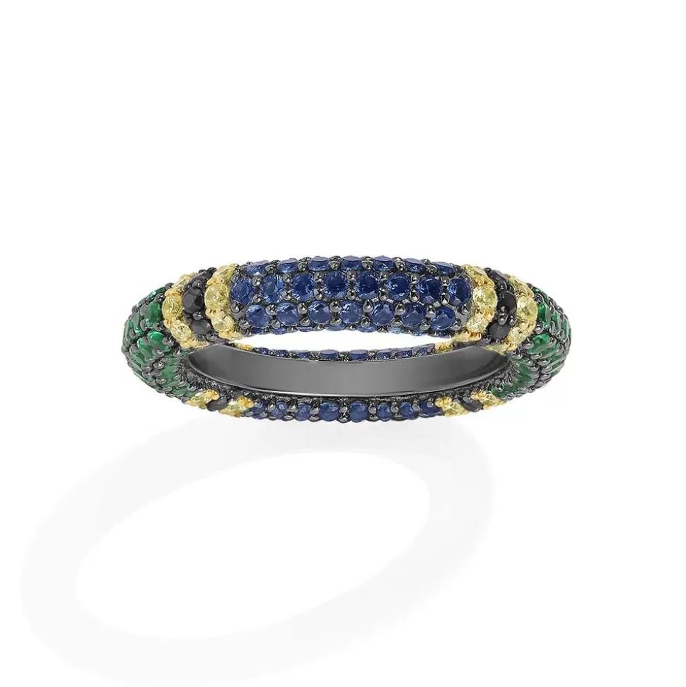 APM Monaco Multicolor Pave Ring- Rings