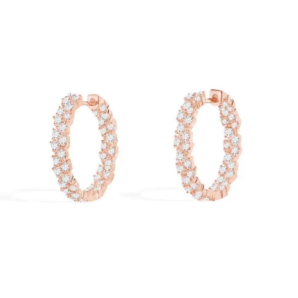 APM Monaco Pave Hoop Earrings- Earrings