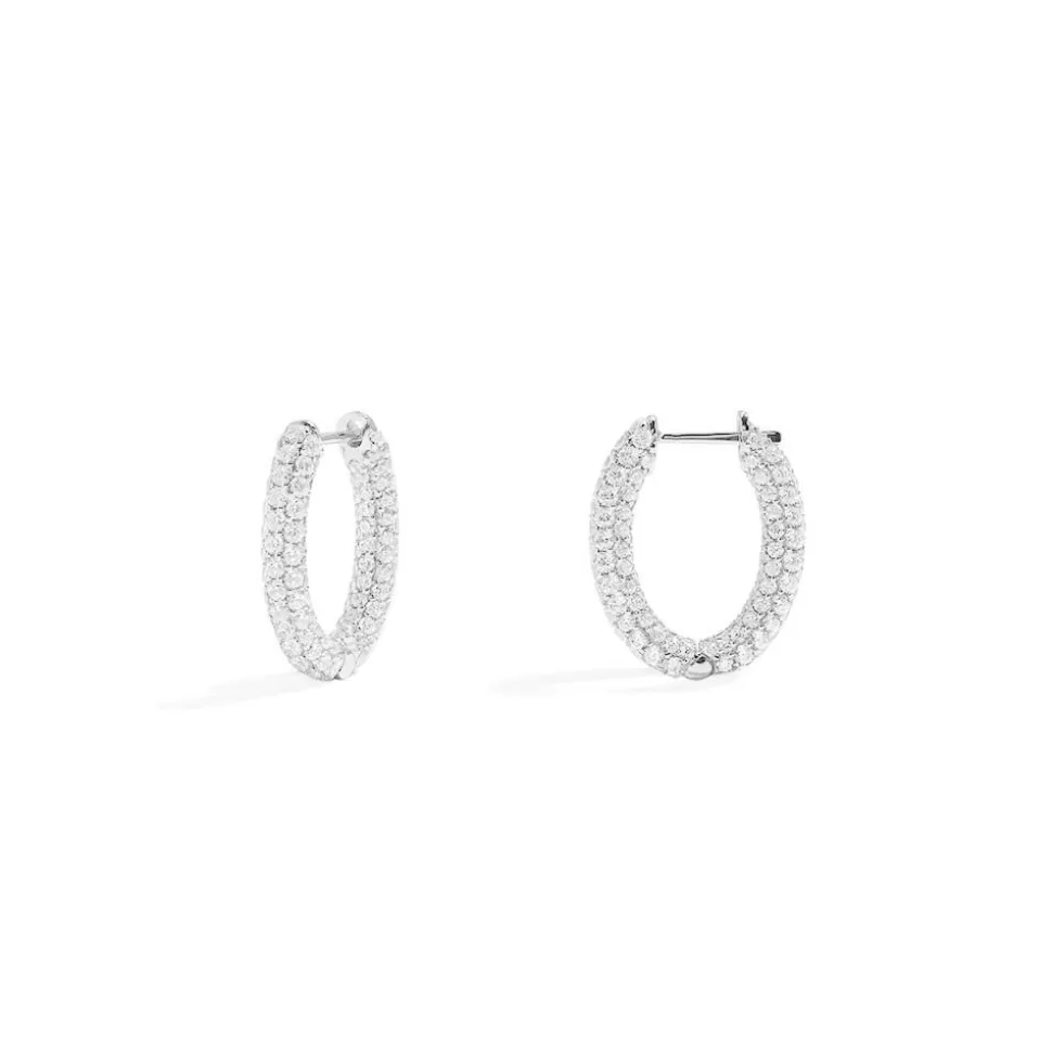 APM Monaco Pave Hoop Earrings- Earrings