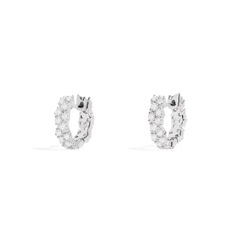 APM Monaco Pave Huggie Earrings- Earrings