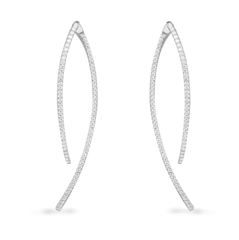 APM Monaco Paved Geometric Ear Jackets- Earrings