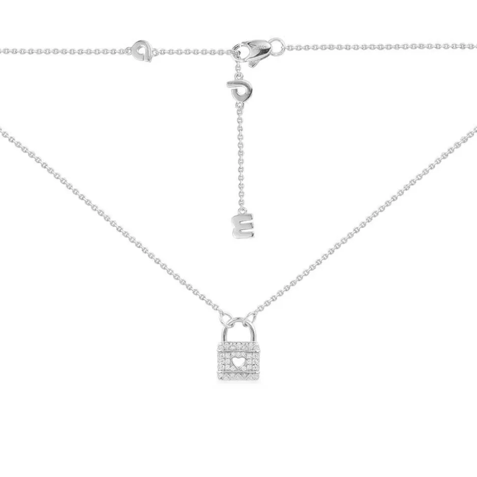 APM Monaco Paved Mini Lock Necklace- Necklaces