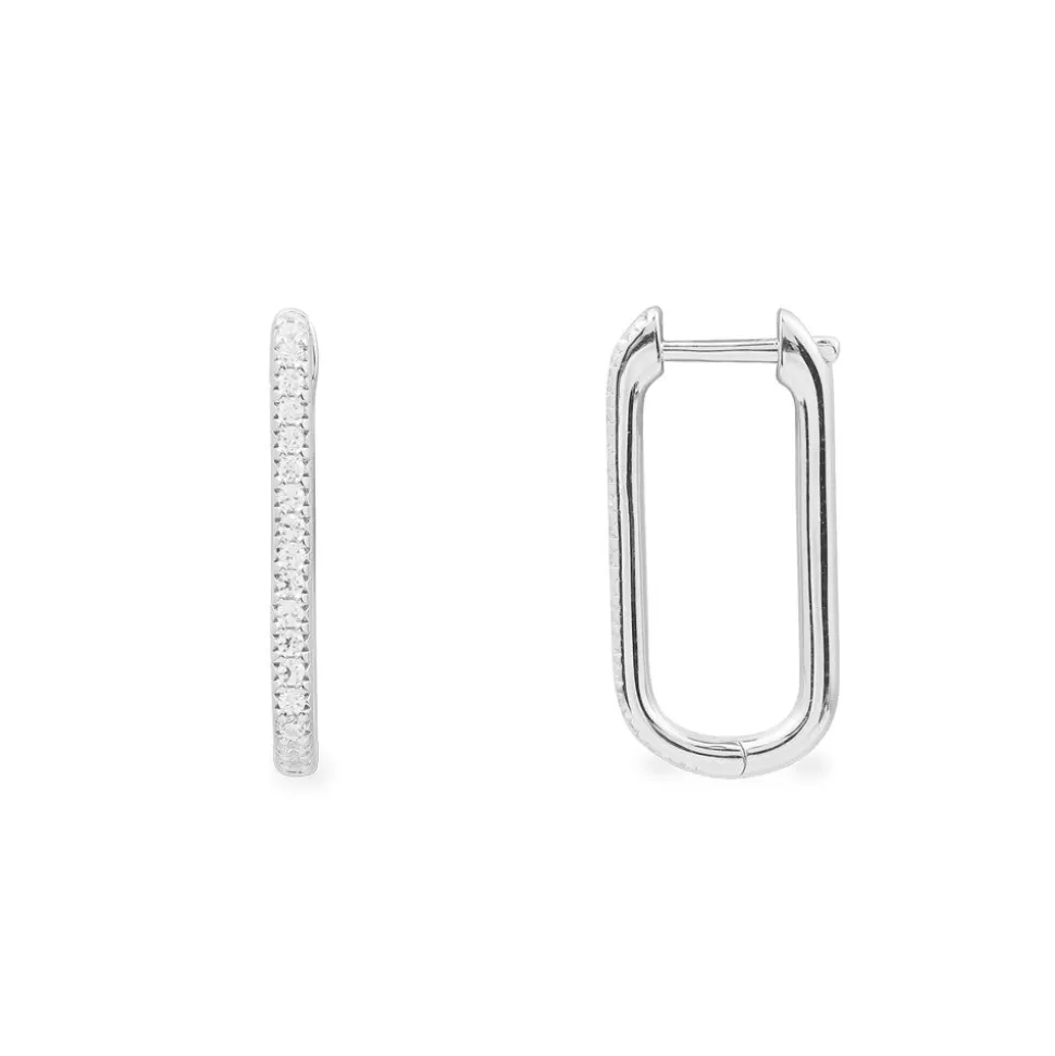 APM Monaco Paved Rectangle Earrings- Earrings