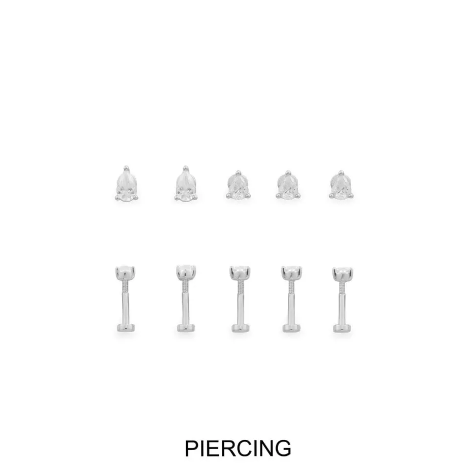 APM Monaco Pear Piercing Earrings Set- Earrings