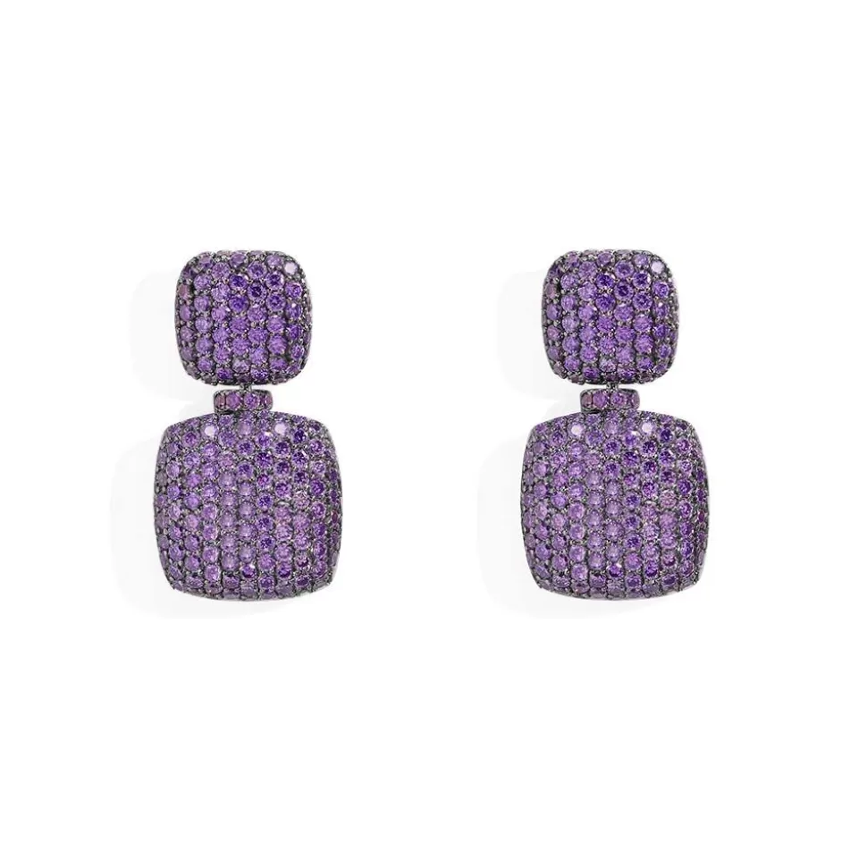 APM Monaco Purple Square Earrings- Earrings