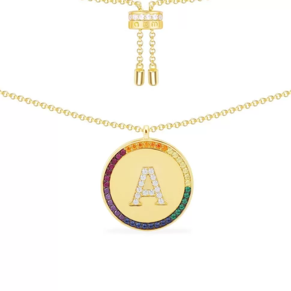 APM Monaco Rainbow Alphabet Adjustable Necklace- Necklaces