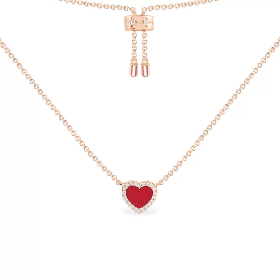 APM Monaco Red Heart Adjustable Necklace- Necklaces